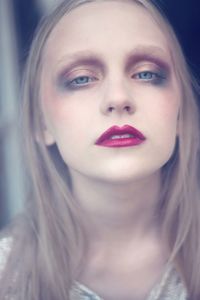 Close-up portrait of a beautiful young woman