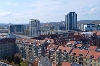 Panoramic view over aarhus in danmark, during summer on holiday