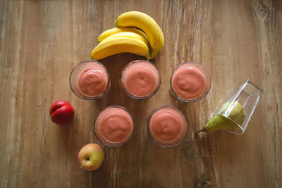 High angle view of fruits on table