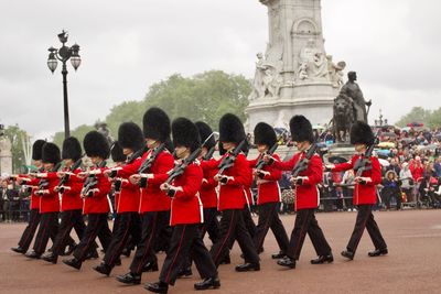 Military parade at buckingham palace