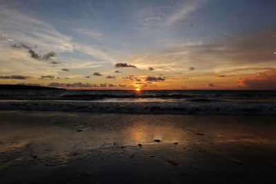 Scenic view of sea during sunset