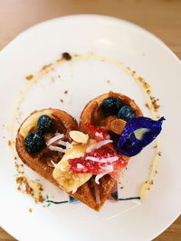 Close-up of served food in plate