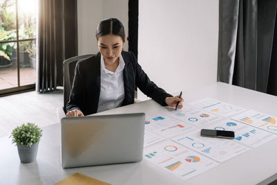 Businesswoman working at office