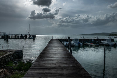 Pier over sea against sky