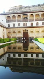 Reflection of built structure in water