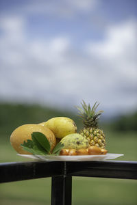 Close-up of fruit on table