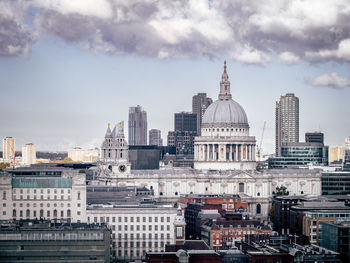 City skyline of london with st pauls cathedral