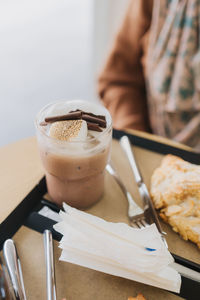 Iced chocolate with marshmallow great for your companion