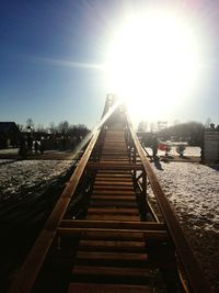 Boardwalk against clear sky