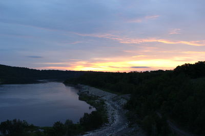 Scenic view of landscape at sunset