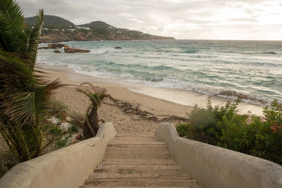 Scenic view of beach against sky