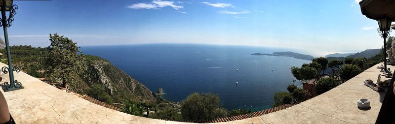 High angle view of sea against sky