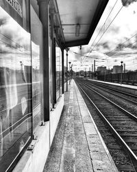 Railroad station platform against sky