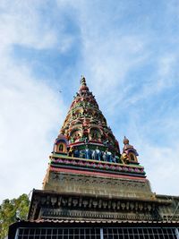 Low angle view of indian temple against sky