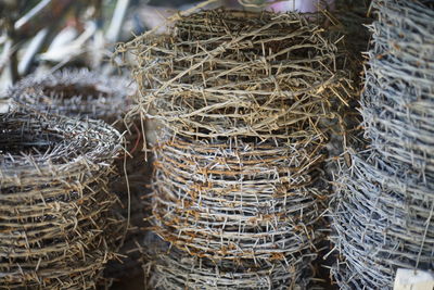 Full frame shot of wicker basket