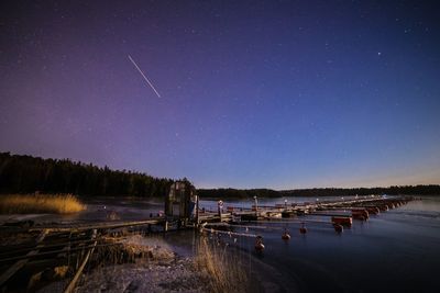 Sky full of stars over lake