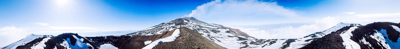 Panoramic view of snowcapped mountain against sky