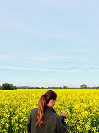 Scenic view of field against sky