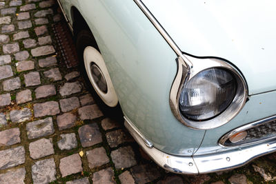 High angle view of vintage car