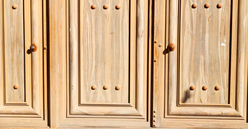 Full frame shot of closed wooden door