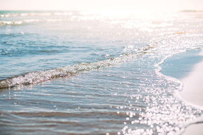 Waves rushing towards shore
