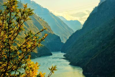 Scenic view of mountains against sky