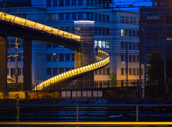 Low angle view of city at night