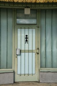 Closed door of building