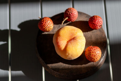Close-up of fruits on table