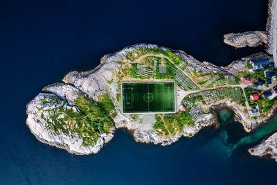 Aerial view of island in sea