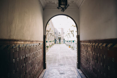 Entrance tunnel to residential buildings in roma district, mexico city, mexico