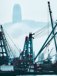 Cranes at construction site