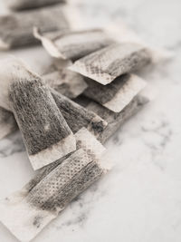 High angle view of coffee beans on table