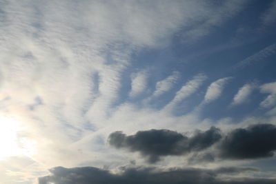 Low angle view of cloudy sky