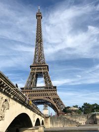 Low angle view of eiffel tower