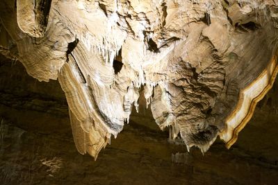 Close-up of rock formation in cave