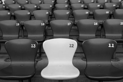 Empty chairs in kitchen