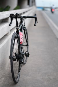 Bicycle parked on street