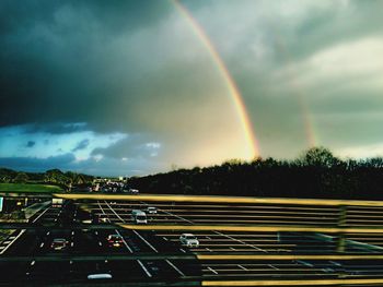 Scenic view of rainbow against sky