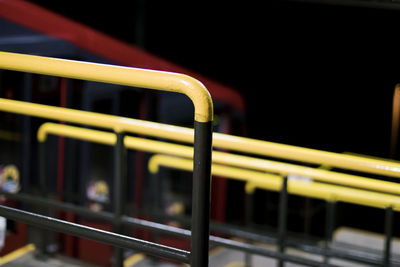 Close-up of metal railing