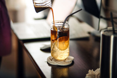 Close-up of drink on table