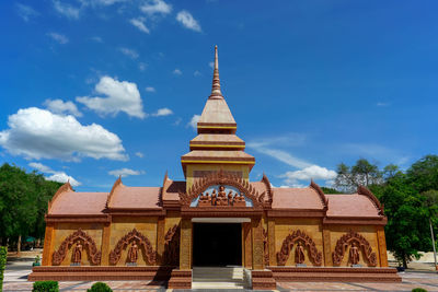 Exterior of temple building against sky