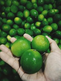 Close-up of hand holding fruit