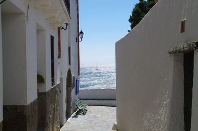 View of sea against blue sky and clouds