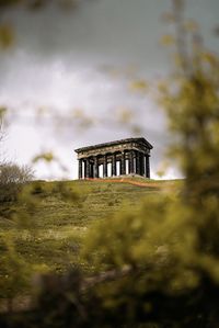 Penshaw monument against grey sky