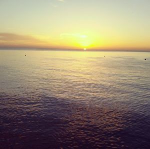 Scenic view of sea during sunset