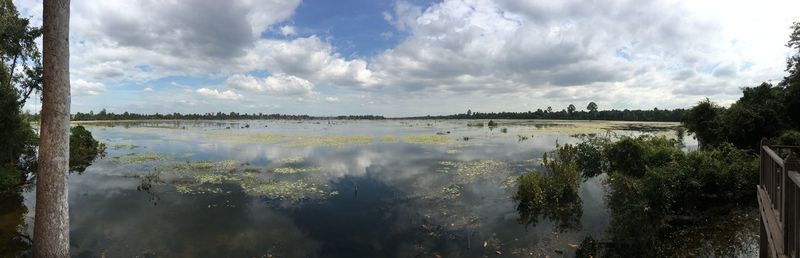 Panoramic view of lake against sky