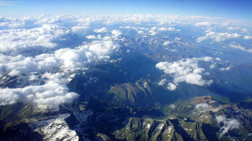 Aerial view of mountain range