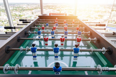 Close-up of foosball