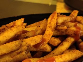 Close-up of food served in plate